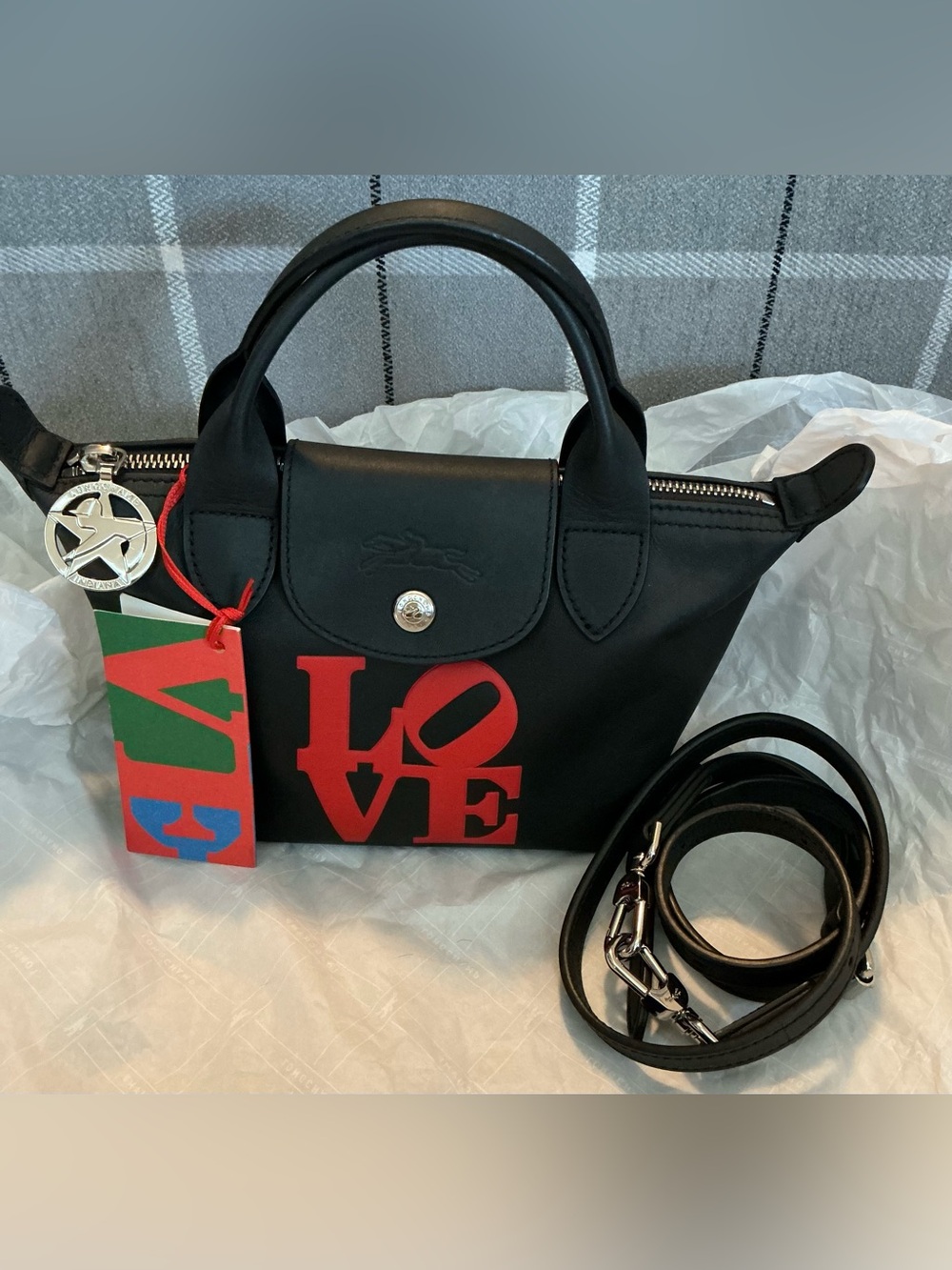 Pre loved Authentic Leather Longchamp XS LIMITED EDITION X ROBERT INDIANA 2023